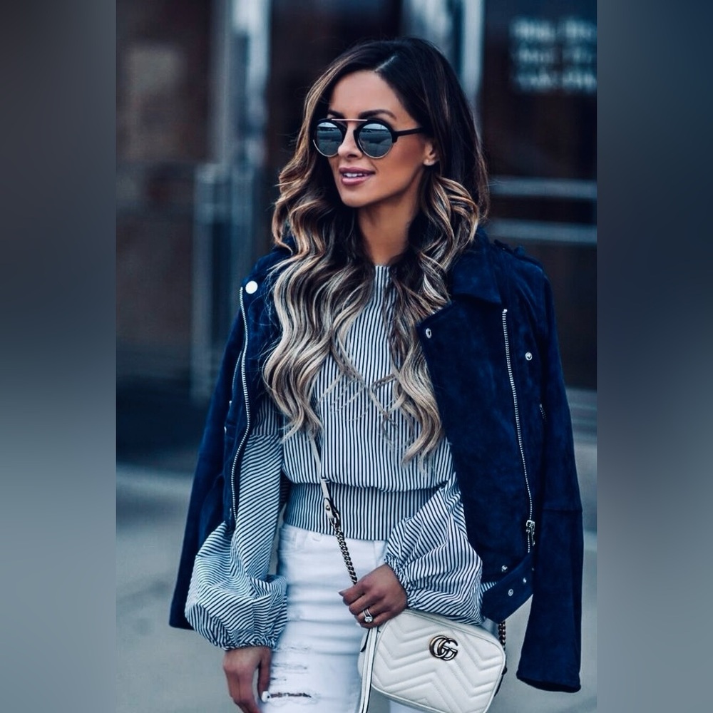 Blank NYC Deep Blue Suede Jacket